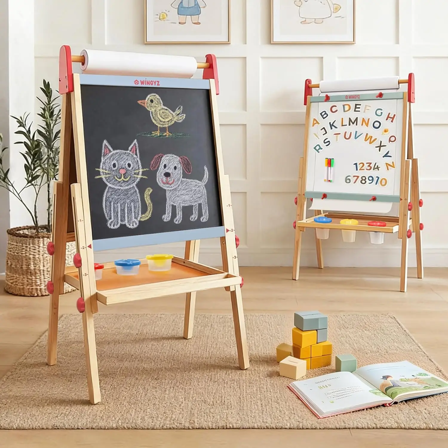 3-in-1 Adjustable Kids Art Easel with Chalkboard, Whiteboard & Paper Roll - Creative Gift for Ages 2-12
3-in-1 Adjustable Kids Art Easel with Chalkboard, Whiteboard & Paper Roll - Creative Gift for Ages 2-12