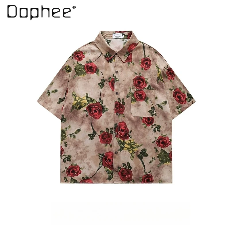 2026 Summer New American Retro Style Floral All Over Print Lapel Short Sleeve Shirt Men Loose Daily Casual Tops Streetwear
2026 Summer New American Retro Style Floral All Over Print Lapel Short Sleeve Shirt Men Loose Daily Casual Tops Streetwear