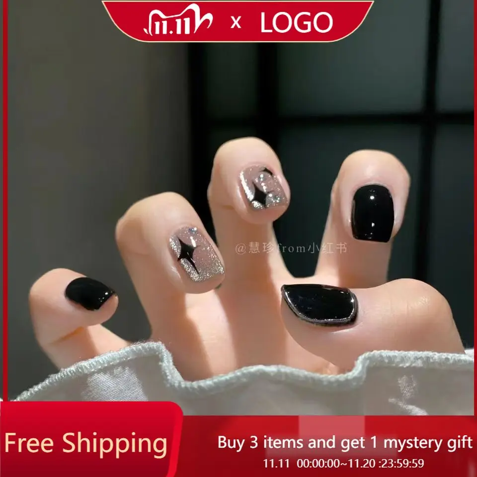 10 шт., ногти ручной работы, черные, милые, крутые, «кошачий глаз», звезды, серебряный край, диамант, короткие многоразовые подушечки для ногтей для девочек и клеев
10 шт., ногти ручной работы, черные, милые, крутые, «кошачий глаз», звезды, серебряный край, диамант, короткие многоразовые подушечки для ногтей для девочек и клеев