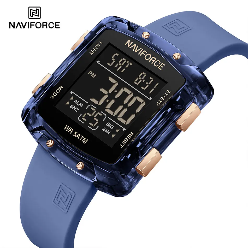 NAVIFORCE модные цифровые часы женские спортивные часы водонепроницаемые 50 м квадратные электронные цифровые часы ЖК-женские наручные часы
NAVIFORCE модные цифровые часы женские спортивные часы водонепроницаемые 50 м квадратные электронные цифровые часы ЖК-женские наручные часы