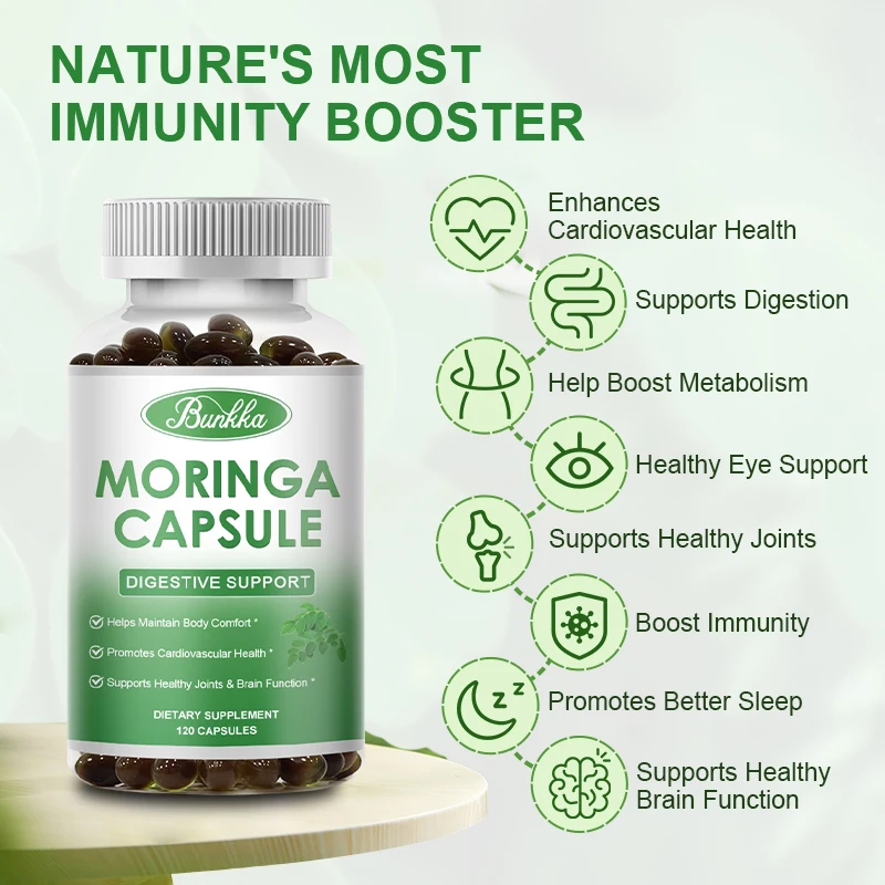 Bunkka Moringa Capsules Dietary Supplement Supports Digestion & lmmunity Health Boost Metabolism Enhances Cardiovascular Health
Bunkka Moringa Capsules Dietary Supplement Supports Digestion & lmmunity Health Boost Metabolism Enhances Cardiovascular Health
