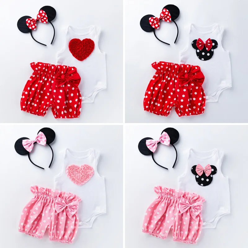 New Fashion Summer Newborn Baby Girl Clothes Cartoon Mickey Mouse Sleeve Princess Dress Shorts Headband 3 Piece Set
New Fashion Summer Newborn Baby Girl Clothes Cartoon Mickey Mouse Sleeve Princess Dress Shorts Headband 3 Piece Set
