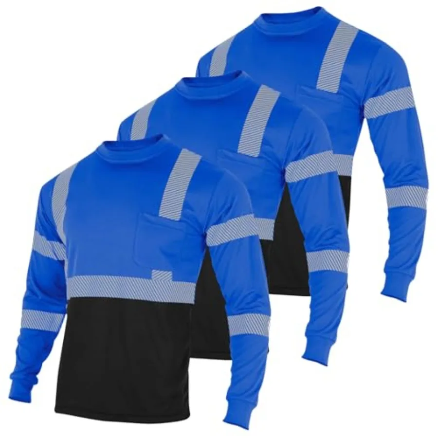 3pcs Safety T Shirts Reflective High Visibility Hi Vis Long Sleeve Construction Work Shirts for Men Class 3
3pcs Safety T Shirts Reflective High Visibility Hi Vis Long Sleeve Construction Work Shirts for Men Class 3