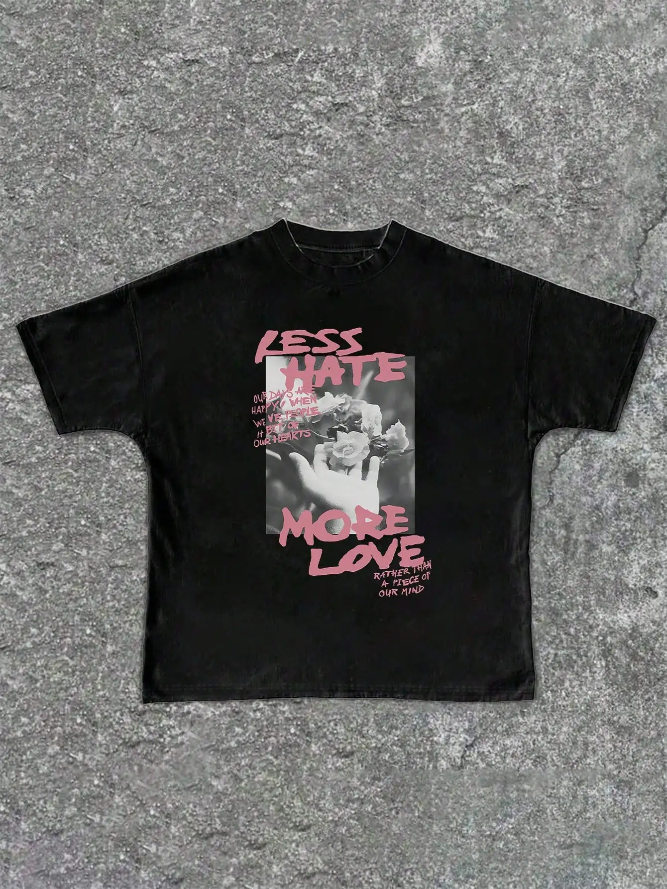 Less Hate More Love Print T-Shirt Casual Crew Neck Short Sleeve Streetwear Women
Less Hate More Love Print T-Shirt Casual Crew Neck Short Sleeve Streetwear Women