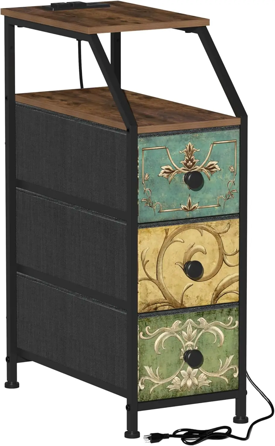Tall Skinny Dresser with Charging Station, 3 Drawers for Bedroom or Small Spaces in Retro Flower Design
Tall Skinny Dresser with Charging Station, 3 Drawers for Bedroom or Small Spaces in Retro Flower Design