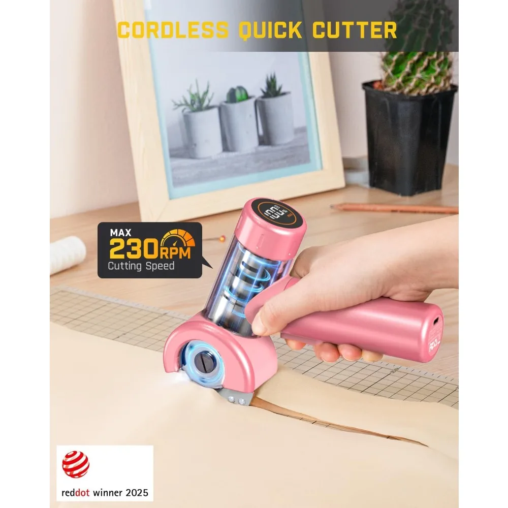 C8 Nano 3.7V Cordless Electric Scissors with LED Display, Rechargeable Cardboard Cutter with 2 Blades, Blade Change - Pink
C8 Nano 3.7V Cordless Electric Scissors with LED Display, Rechargeable Cardboard Cutter with 2 Blades, Blade Change - Pink