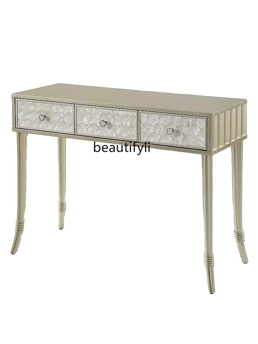 Light luxury American dresser shell makeup table makeup stool solid wood small apartment mini simple modern bedroomAA
Light luxury American dresser shell makeup table makeup stool solid wood small apartment mini simple modern bedroomAA