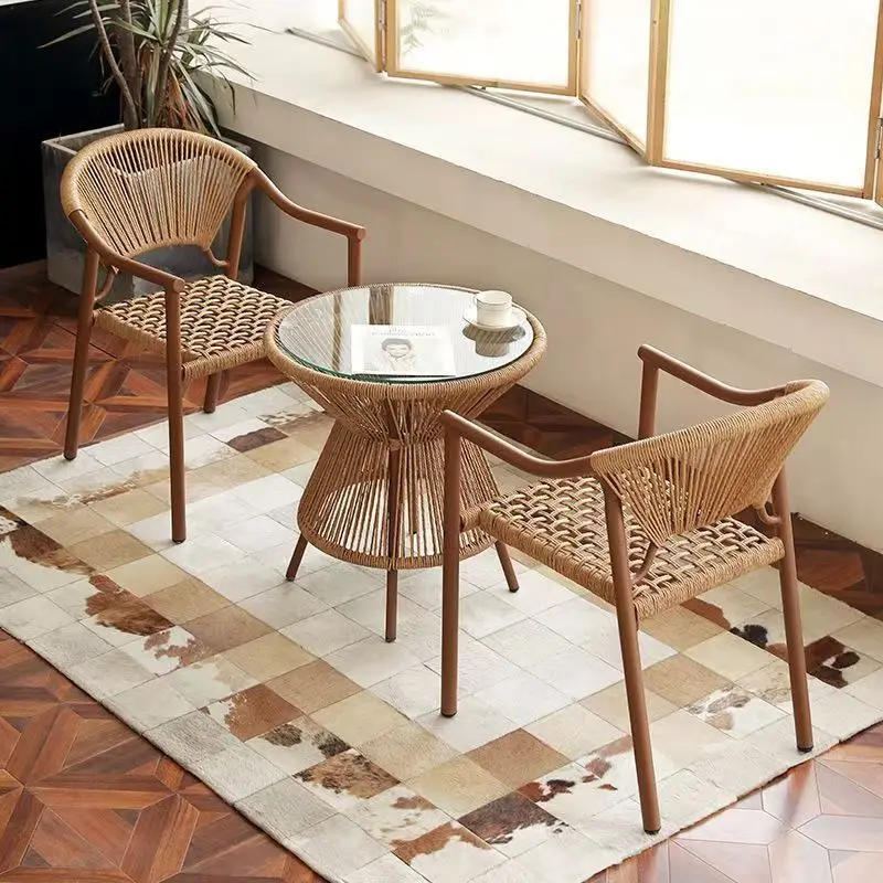 Summer outdoor rattan tables and chairs courtyard garden dining table balcony terrace leisure outdoor waterproof combination tea
Summer outdoor rattan tables and chairs courtyard garden dining table balcony terrace leisure outdoor waterproof combination tea