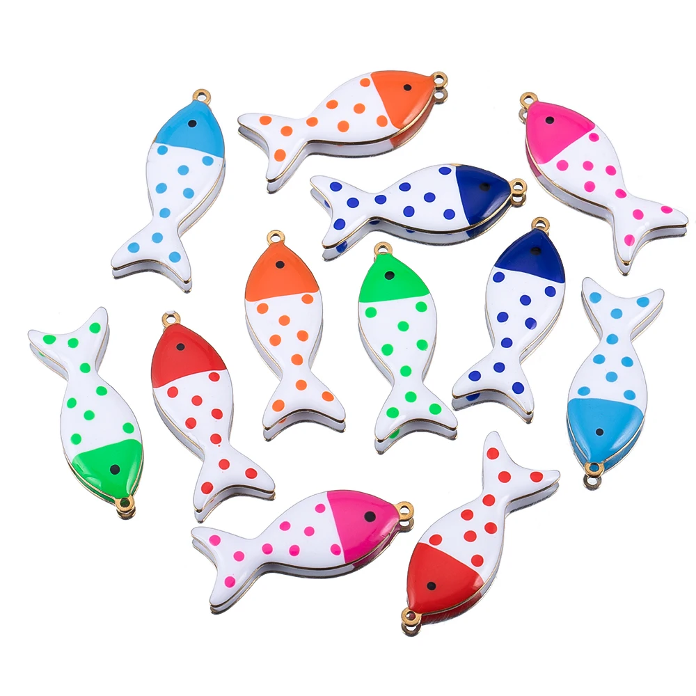 2/4pcs Versatile Stainless Steel Wave Point Little Fish Shaped Gold Color Single Hole Pendant For DIY Necklace Earring Accessory
2/4pcs Versatile Stainless Steel Wave Point Little Fish Shaped Gold Color Single Hole Pendant For DIY Necklace Earring Accessory