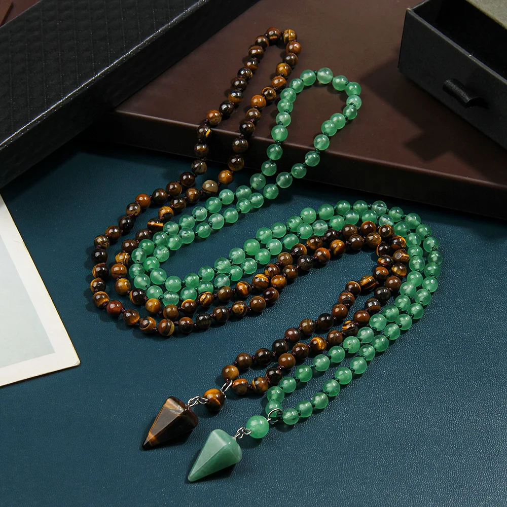 Natural tiger eye stone beaded necklace Geometric pendant beaded necklace Fashion women's accessories Casual jewelry 
Natural tiger eye stone beaded necklace Geometric pendant beaded necklace Fashion women's accessories Casual jewelry