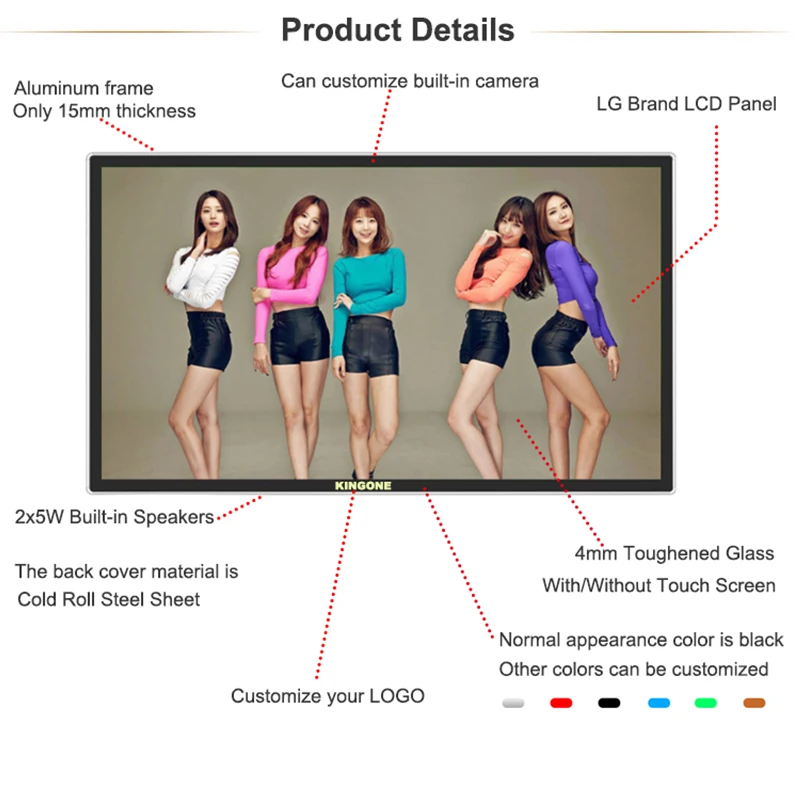 Indoor 21.5 32 43 55 Inch Mounted Digital Signage LCD Display Indoor Wall Mount Android Advertising Screen for Shop Office Pro
Indoor 21.5 32 43 55 Inch Mounted Digital Signage LCD Display Indoor Wall Mount Android Advertising Screen for Shop Office Pro
