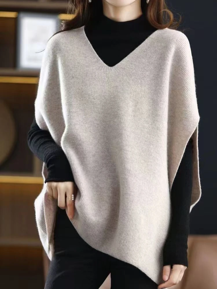 Свитер-жилет женский с v-образным вырезом для среднего возраста, осень-зима, мягкий ленивый стиль, повседневный однотонный винтажный вязаный элегантный рукав «летучая мышь», свободная мода
Свитер-жилет женский с v-образным вырезом для среднего возраста, осень-зима, мягкий ленивый стиль, повседневный однотонный винтажный вязаный элегантный рукав «летучая мышь», свободная мода