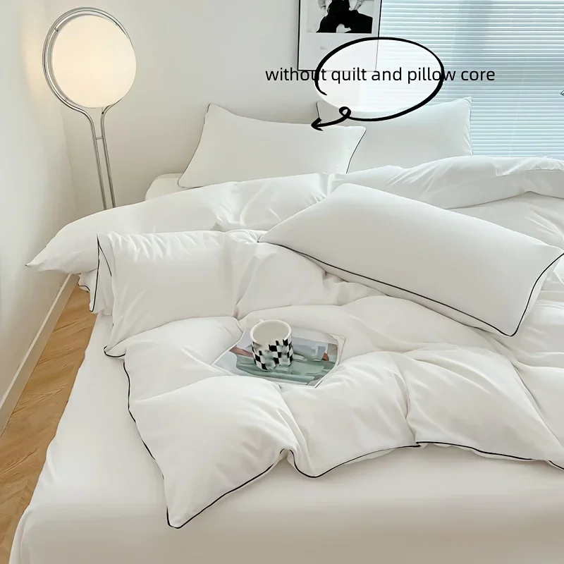 3pcs soft Duvet Cover Set (1*Duvet Cover + 2*Pillowcase, Without Core), Soft Comfortable pure color Bedding Set
3pcs soft Duvet Cover Set (1*Duvet Cover + 2*Pillowcase, Without Core), Soft Comfortable pure color Bedding Set