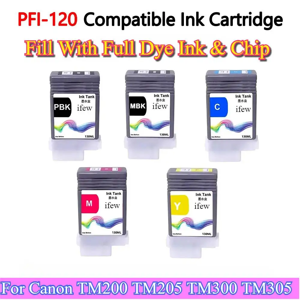 PFI120 Dye Ink Cartridge PFI-120 Full Ink cartridge With Chip With Dye Ink For Canon TM-200 TM-205 TM-305 TM-300 PFI 120 Printer
PFI120 Dye Ink Cartridge PFI-120 Full Ink cartridge With Chip With Dye Ink For Canon TM-200 TM-205 TM-305 TM-300 PFI 120 Printer
