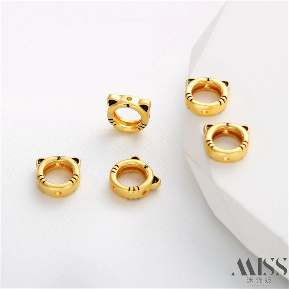 18K Gold Color Matte Gold Oil-dripping Cross Through Hole Tiger Set Bead Ring DIY Handmade Bracelet Necklace Beaded Accessories
18K Gold Color Matte Gold Oil-dripping Cross Through Hole Tiger Set Bead Ring DIY Handmade Bracelet Necklace Beaded Accessories