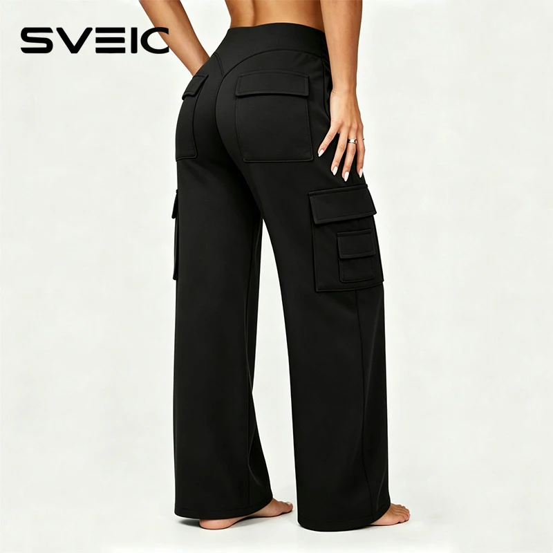 SVEIC MuseDrape Cargo Wide Leg Yoga Pants Multi-Pocket High Waist Leggings Tummy Control Butt Lifting Workout Gym Woman Clothes
SVEIC MuseDrape Cargo Wide Leg Yoga Pants Multi-Pocket High Waist Leggings Tummy Control Butt Lifting Workout Gym Woman Clothes