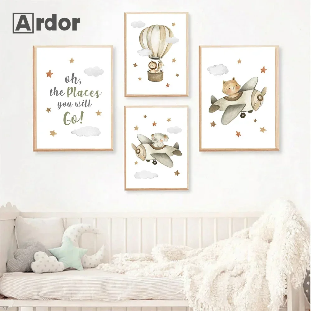 Hot Air Balloon Plane Poster Cartoon Lion Bear Elephant Wall Art Print Canvas Painting Nursery Posters Picture Kids Room Decor
Hot Air Balloon Plane Poster Cartoon Lion Bear Elephant Wall Art Print Canvas Painting Nursery Posters Picture Kids Room Decor