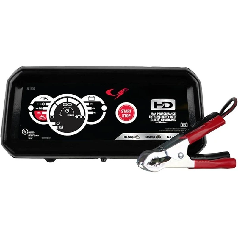 Electric Battery Charger and Engine Starter, SC1306, 4-in-1, Fully Automatic, 80 Cranking Amps, 20 Amp Boost Mode, fo
Electric Battery Charger and Engine Starter, SC1306, 4-in-1, Fully Automatic, 80 Cranking Amps, 20 Amp Boost Mode, fo