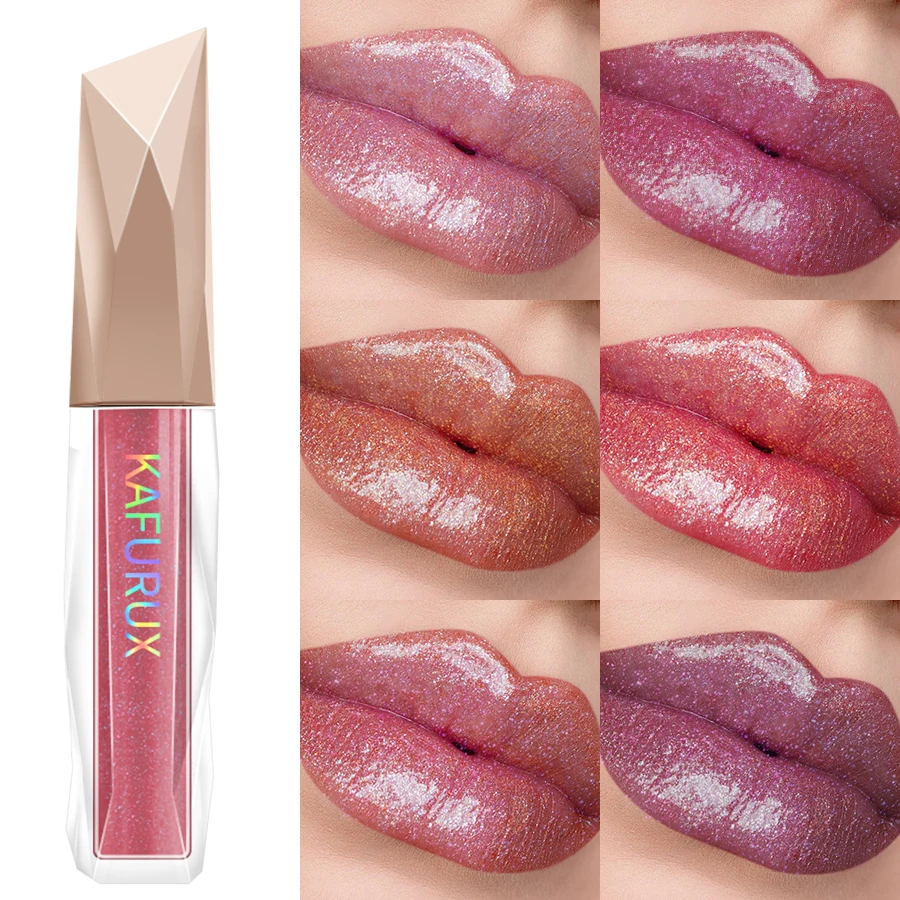 1PC Shimmer Lip Gloss For Fuller Lip Effect, Moisturizing Lip Care Lip Essence Long Lasting Lip Glaze Sexy Lips Makeup Pink Red