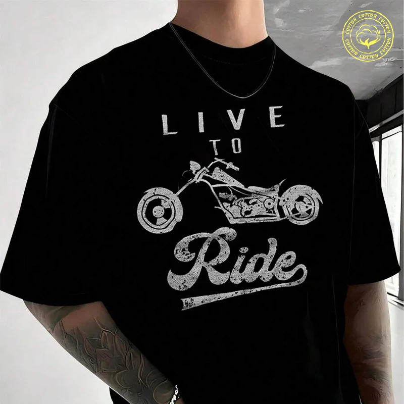 Men Cotton T-Shirt Live To Ride Motorcycle Printed Moto T Shirt O-neck Short Sleeve Tees Fashion Hip Hop Tshirt
Men Cotton T-Shirt Live To Ride Motorcycle Printed Moto T Shirt O-neck Short Sleeve Tees Fashion Hip Hop Tshirt