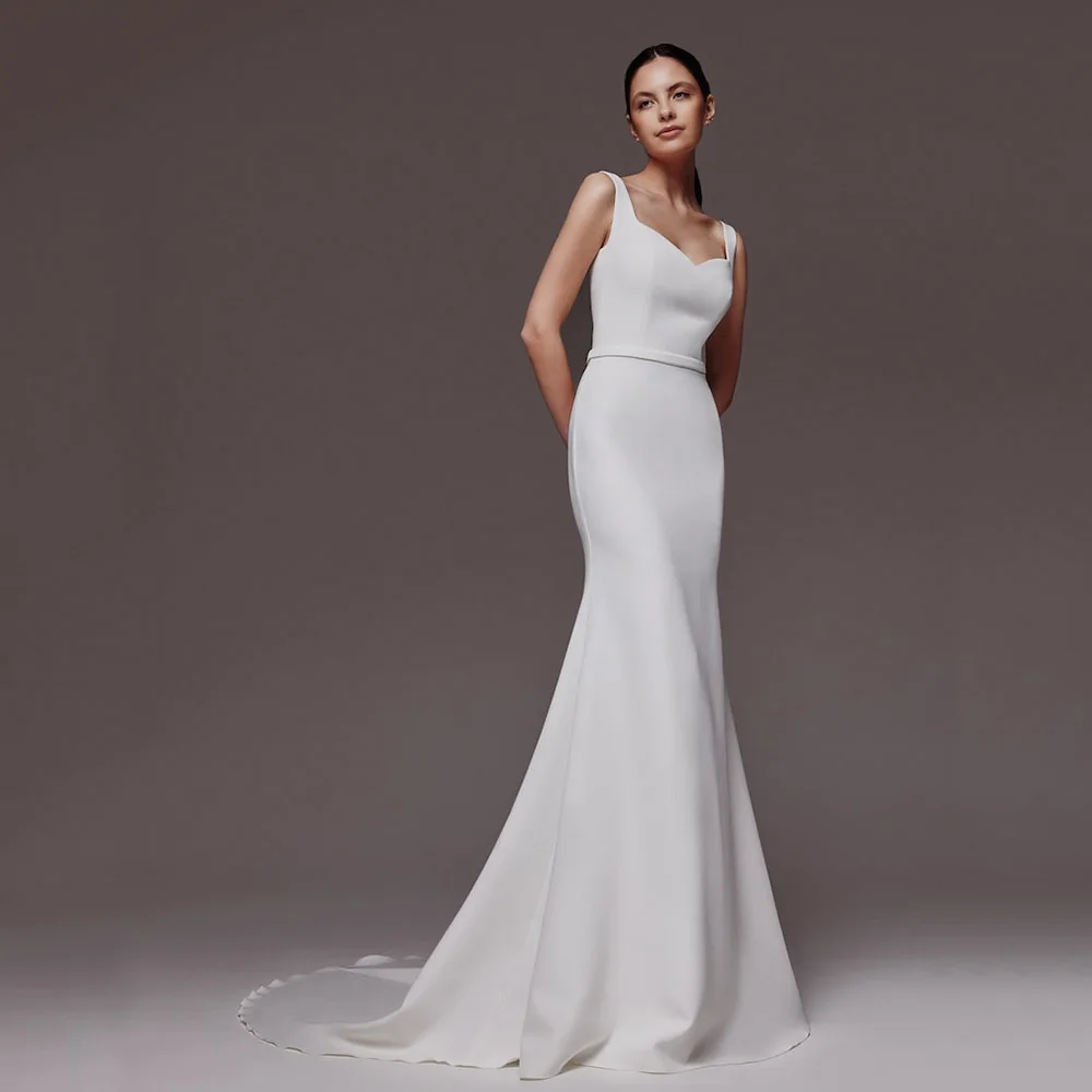 Simple Mermaid Wedding Dresses 2026 Civil Brides Dress Backless Buttons Wedding Gown Women Long Bridal Dress Customized
Simple Mermaid Wedding Dresses 2026 Civil Brides Dress Backless Buttons Wedding Gown Women Long Bridal Dress Customized