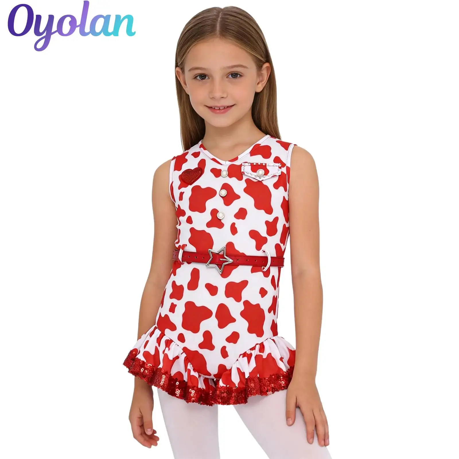 Girls Western Cowgirl Dress Up Costume Jumpsuit Left Long Flare Sleeve Fringed Metallic Leotard Crotch Press Buttons Bodysuit
Girls Western Cowgirl Dress Up Costume Jumpsuit Left Long Flare Sleeve Fringed Metallic Leotard Crotch Press Buttons Bodysuit