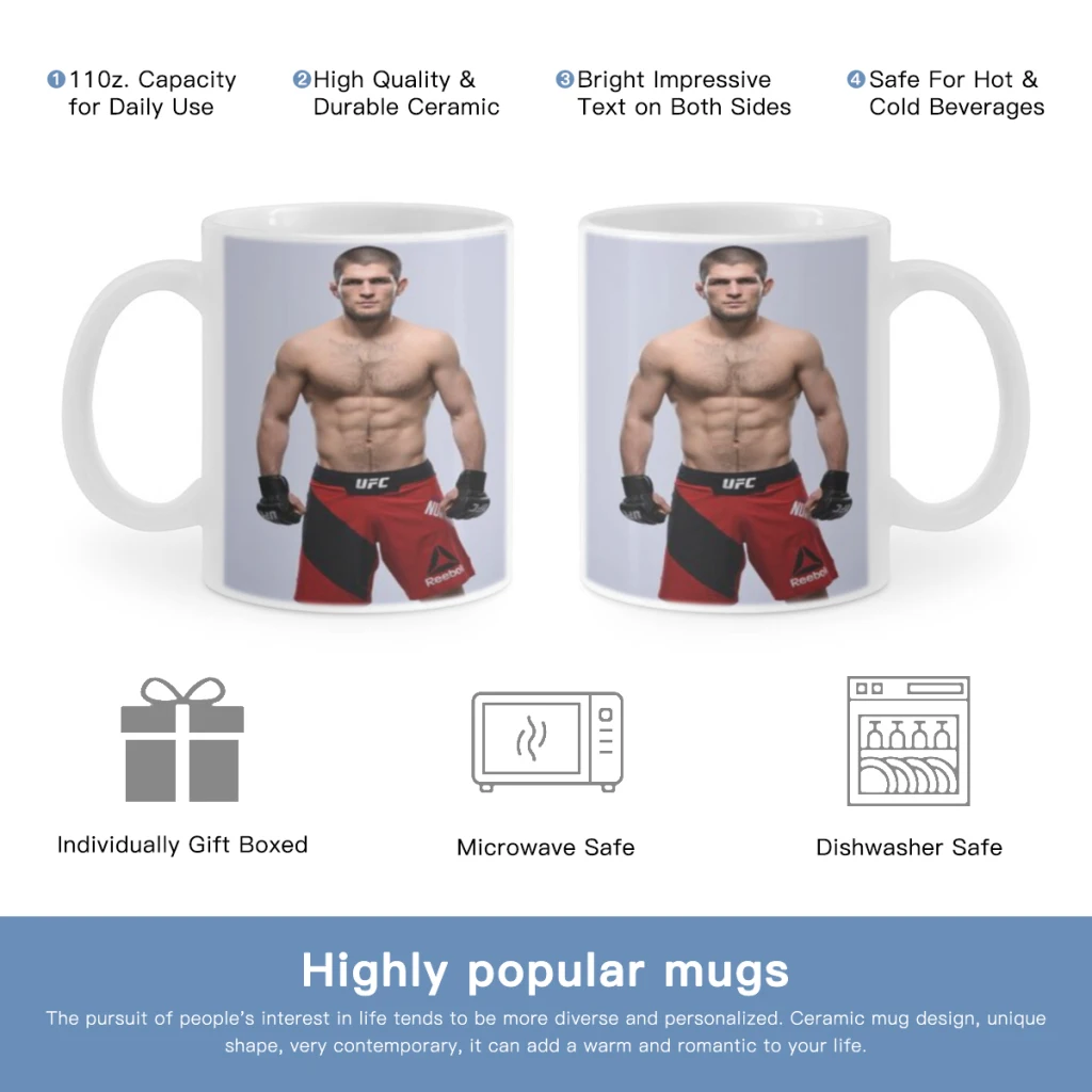 Khabib Cool Nurmagomedov Free shipping Ceramic Cup Coffee Oatmeal Breakfast Cup Creative Personality Mug
Khabib Cool Nurmagomedov Free shipping Ceramic Cup Coffee Oatmeal Breakfast Cup Creative Personality Mug