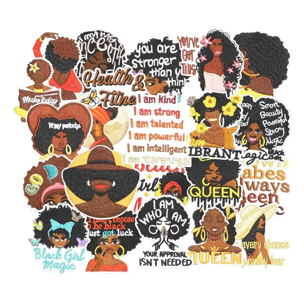 22PCS Black Girl Magic Iron on Patches Set, Empowerment Phrase Embroidered Appliques, Statement Iron On Patches for Clothes,
22PCS Black Girl Magic Iron on Patches Set, Empowerment Phrase Embroidered Appliques, Statement Iron On Patches for Clothes,