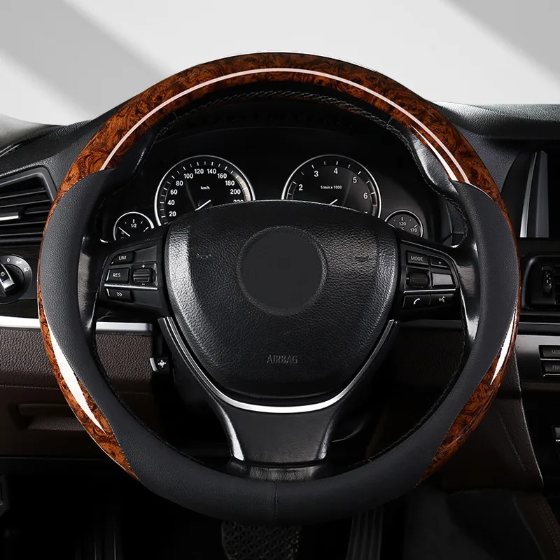 Wood Grain Leather Car Steering Wheel Cover Universal 38CM Steering Wheel Grip Car Accessories Interior Steering Covers O/D Type
Wood Grain Leather Car Steering Wheel Cover Universal 38CM Steering Wheel Grip Car Accessories Interior Steering Covers O/D Type