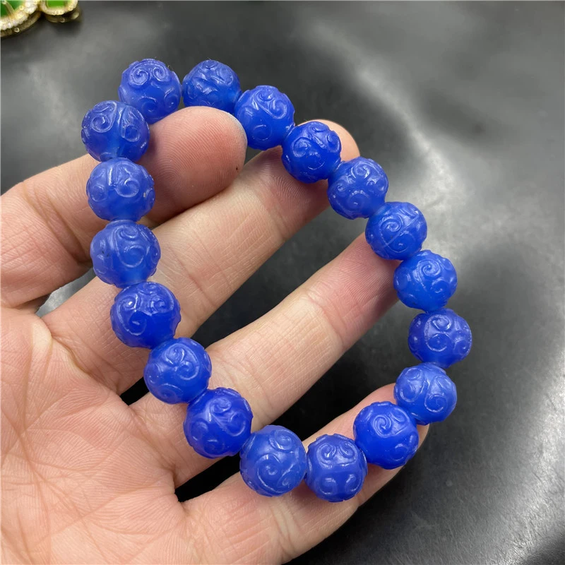 10mm blue agate bead bracelet with intricate patterns, fashionable and versatile
10mm blue agate bead bracelet with intricate patterns, fashionable and versatile