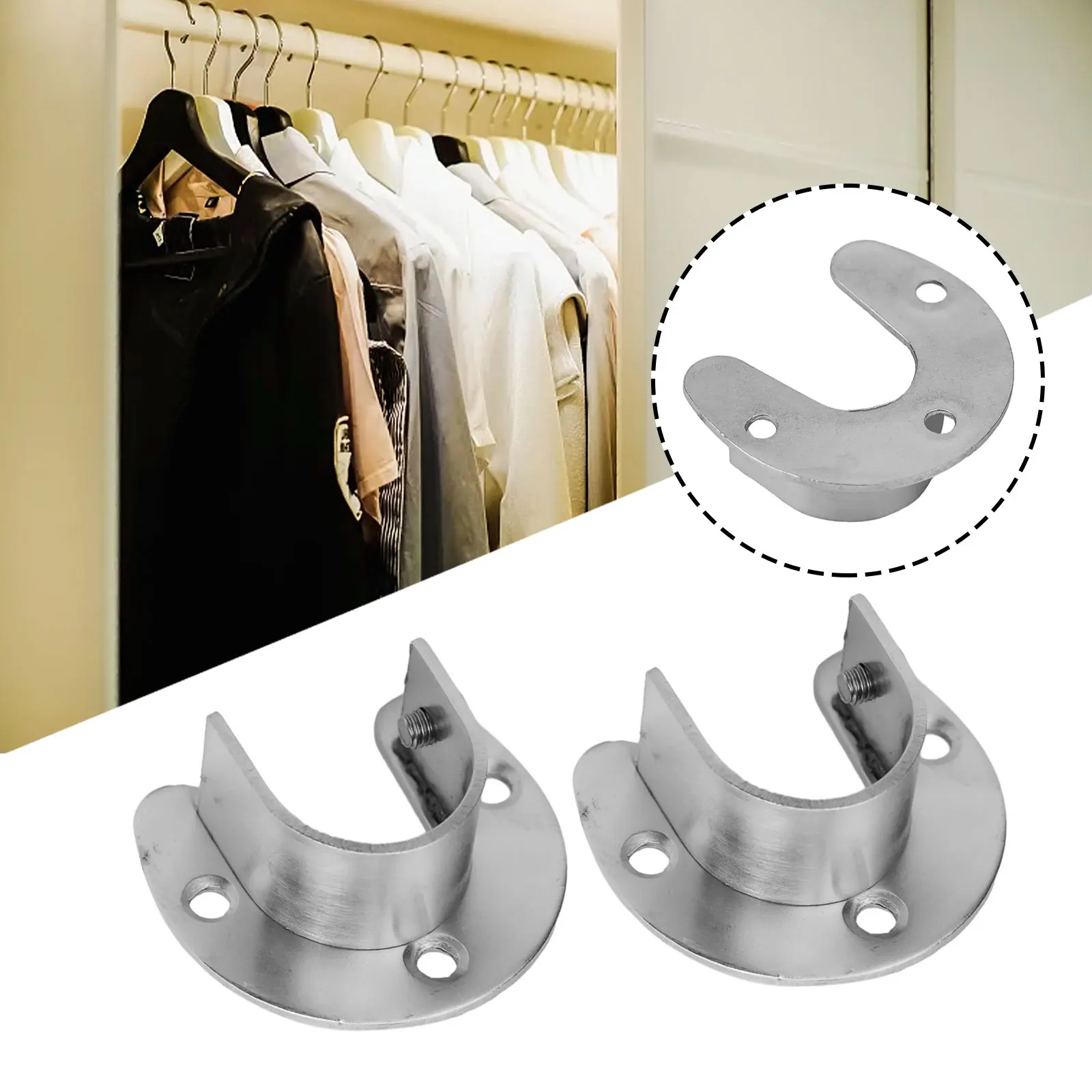 Hardware 2 Pcs Flange Rod Holder Heavy Duty Sockets Curtains Round Head Silver Stainless Steel Towel Seat Bathroom
Hardware 2 Pcs Flange Rod Holder Heavy Duty Sockets Curtains Round Head Silver Stainless Steel Towel Seat Bathroom