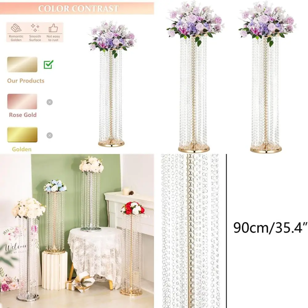 Элегантная пара подставок для цветов из хрусталя для свадьбы или вечеринки, высокая металлическая ваза для декора дома и отеля
Элегантная пара подставок для цветов из хрусталя для свадьбы или вечеринки, высокая металлическая ваза для декора дома и отеля