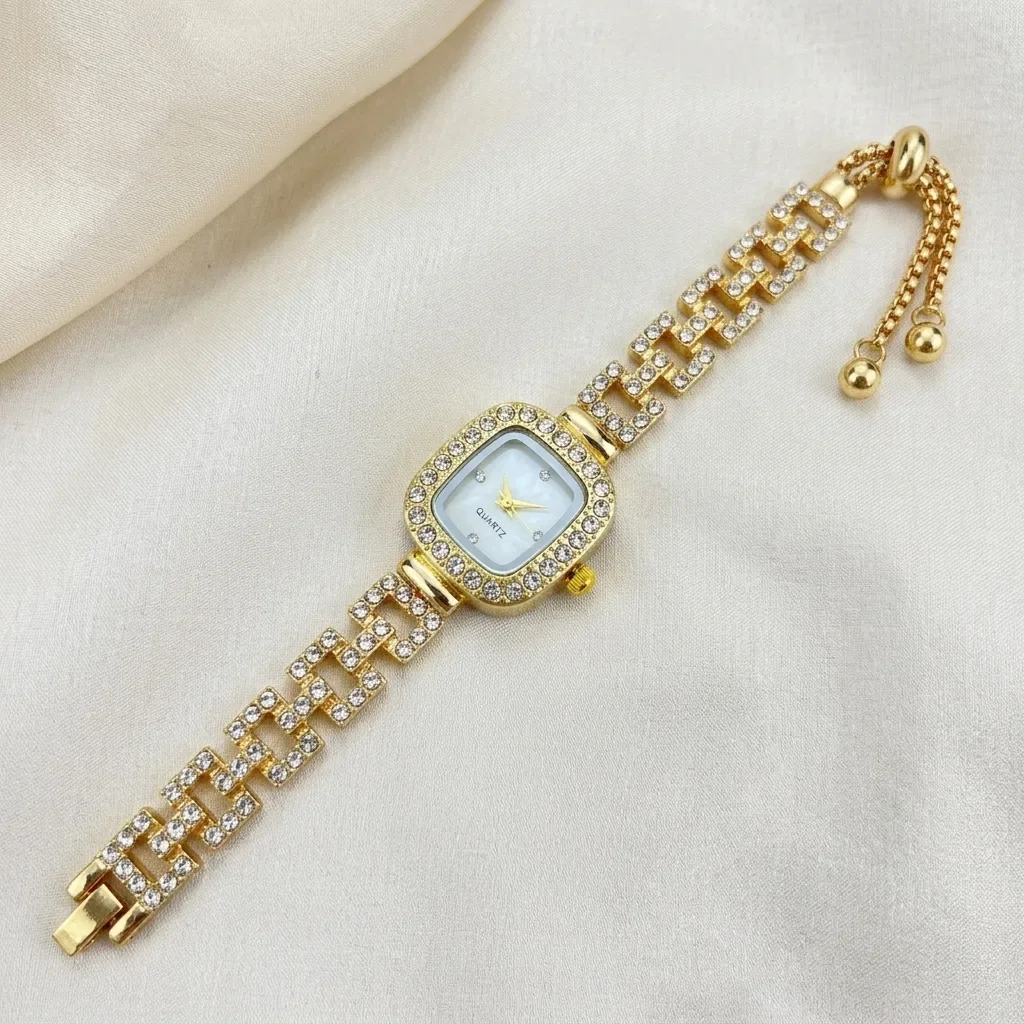 Luxury Gold Rhinestone Square Women Quartz Watch Adjustable Pull Chain Bracelet Wristwatch Elegant White Dial Bling Crystal Ladies Dress Watches For Wedding Party Business Daily Birthday Holiday Gift For Women
Luxury Gold Rhinestone Square Women Quartz Watch Adjustable Pull Chain Bracelet Wristwatch Elegant White Dial Bling Crystal Ladies Dress Watches For Wedding Party Business Daily Birthday Holiday Gift For Women