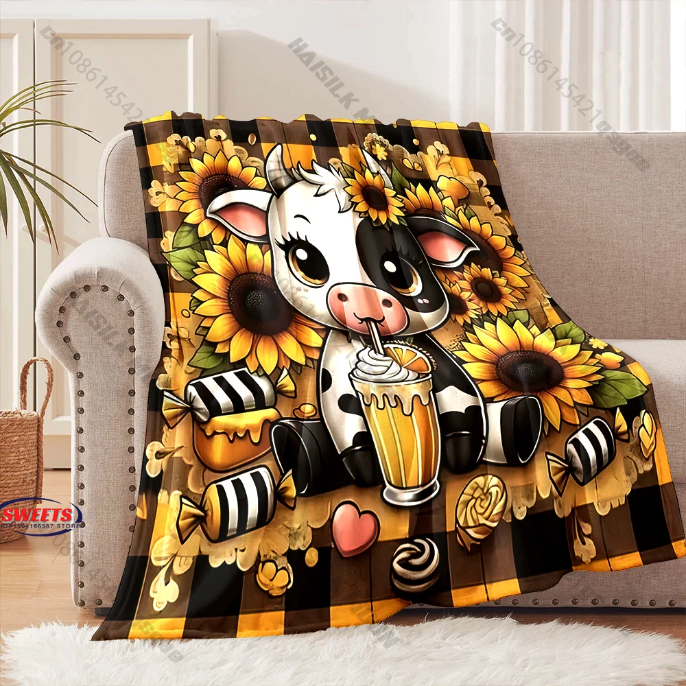 Sunflower Cow Cozy Blanket Multiple sizes kid's and adults' bedroom living room sofa decor blanket, Exquisite gift
Sunflower Cow Cozy Blanket Multiple sizes kid's and adults' bedroom living room sofa decor blanket, Exquisite gift