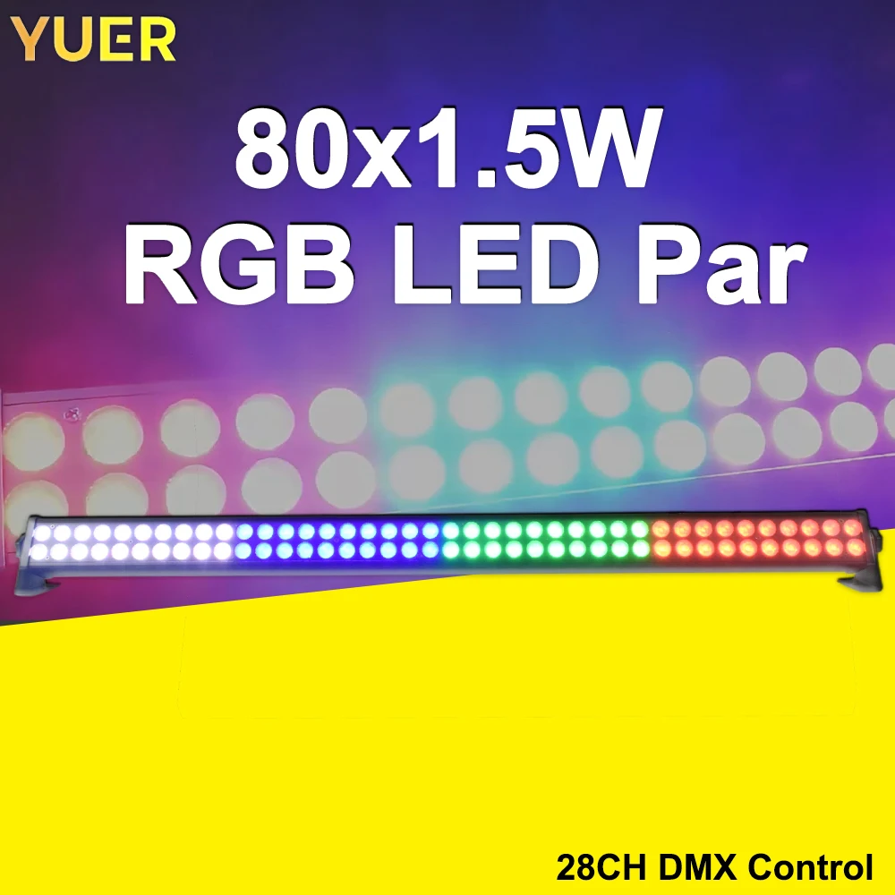 YUER 80 Вт светодиодный сценический светильник 80x1,5 Вт RGB 3in1 DMX 28CH Sound Auto Master-Slave Control DJ Disco Club KTV Party Bar Lighting
YUER 80 Вт светодиодный сценический светильник 80x1,5 Вт RGB 3in1 DMX 28CH Sound Auto Master-Slave Control DJ Disco Club KTV Party Bar Lighting