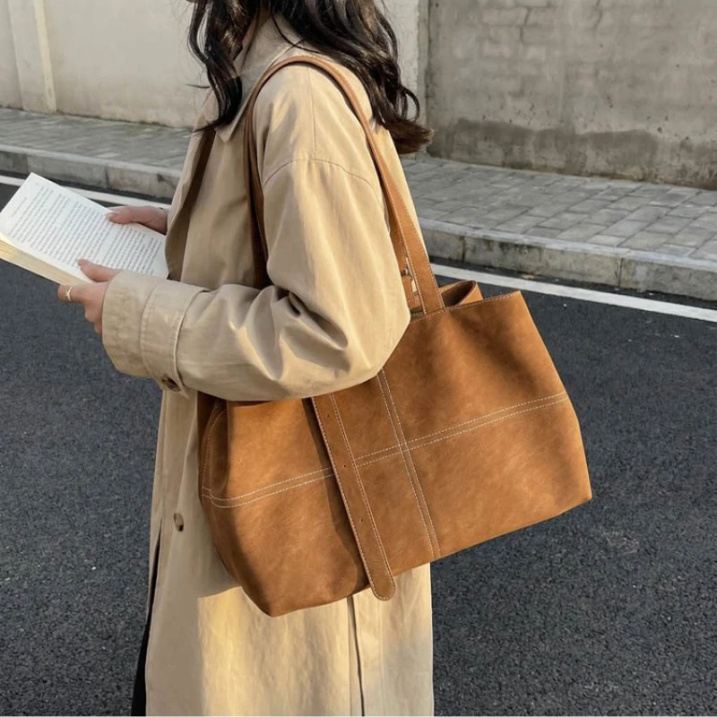 Multi-purpose Suede Tote Shoulder Bag with Stitch Accent for Women's Everyday School Office Casual Weekend Errands & Daily Use
Multi-purpose Suede Tote Shoulder Bag with Stitch Accent for Women's Everyday School Office Casual Weekend Errands & Daily Use