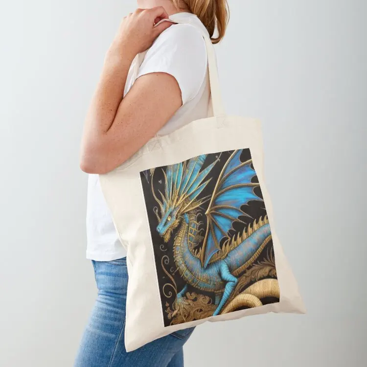 Medieval Gold Blue Dragon Tote Bag cloth bag woman Customizable tote bag women tote canvas
Medieval Gold Blue Dragon Tote Bag cloth bag woman Customizable tote bag women tote canvas