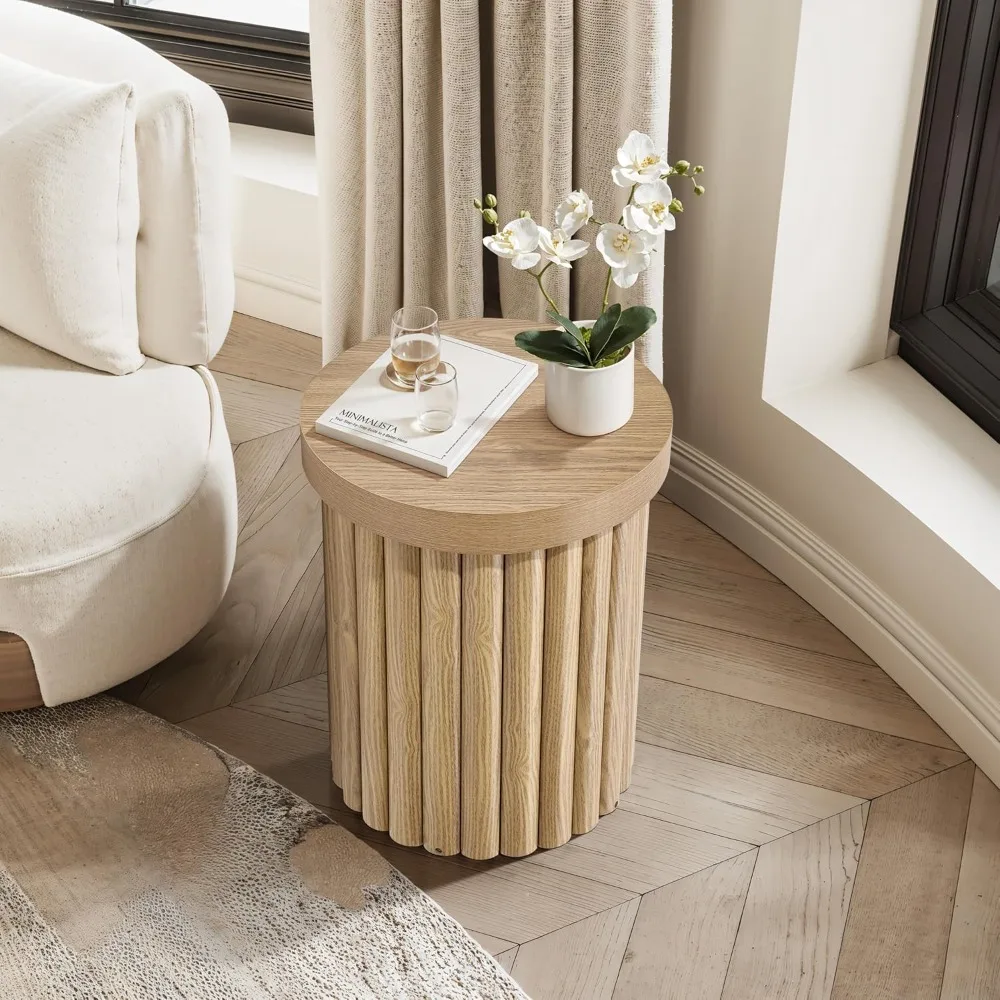 Wood Round Side Table, 19" Fluted End Table for Small Spaces, Mid Century Modern Wooden Accent Tables, Small Bedside Table
Wood Round Side Table, 19" Fluted End Table for Small Spaces, Mid Century Modern Wooden Accent Tables, Small Bedside Table