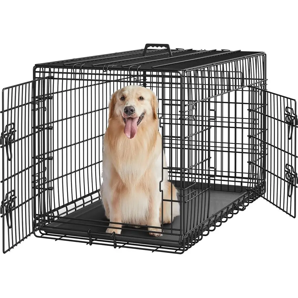 XL Collapsible Metal Dog Crate with Divider and Removable Tray, Ideal for Large Dogs, Portable Travel Cage, Black
XL Collapsible Metal Dog Crate with Divider and Removable Tray, Ideal for Large Dogs, Portable Travel Cage, Black