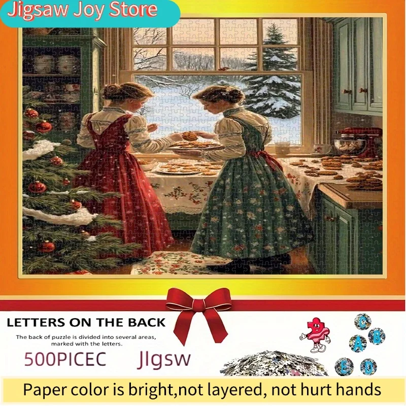 Пазл, бумажный пазл-конструктор, рождественская уютная сцена с выпечкой печенья, две женщины в винтажных платьях, подходит для домашнего отдыха
Пазл, бумажный пазл-конструктор, рождественская уютная сцена с выпечкой печенья, две женщины в винтажных платьях, подходит для домашнего отдыха