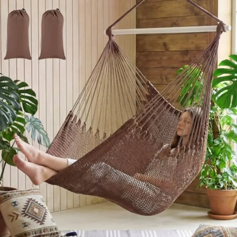 Barydat 2 Pcs Hanging Hammock Chair Boho Swing Chair Outdoor Indoor Comfy Soft Cotton Rope Weaving with 40 Inch Detachable Meta
Barydat 2 Pcs Hanging Hammock Chair Boho Swing Chair Outdoor Indoor Comfy Soft Cotton Rope Weaving with 40 Inch Detachable Meta