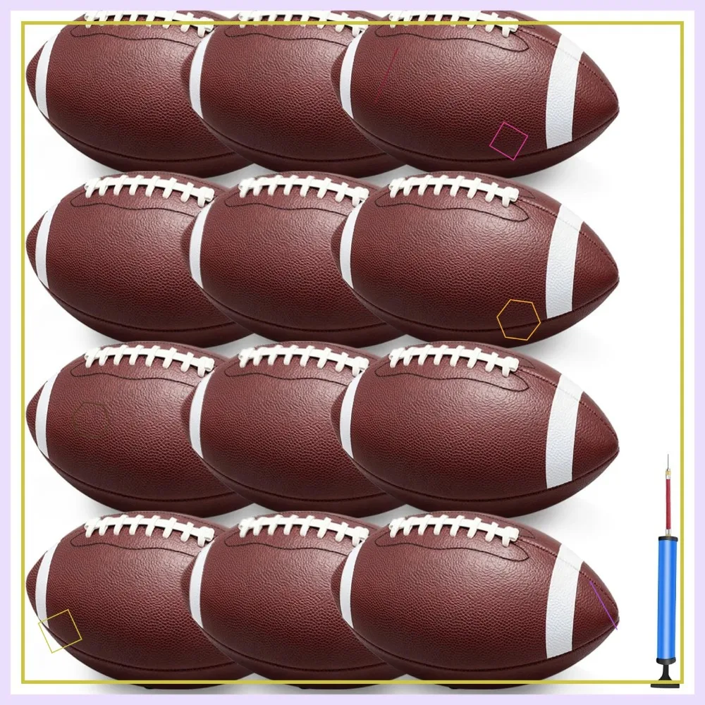 Official Size 9 Football Bulk Set with Pump, Composite Leather for Youth, Junior, Adult, College, High School
Official Size 9 Football Bulk Set with Pump, Composite Leather for Youth, Junior, Adult, College, High School