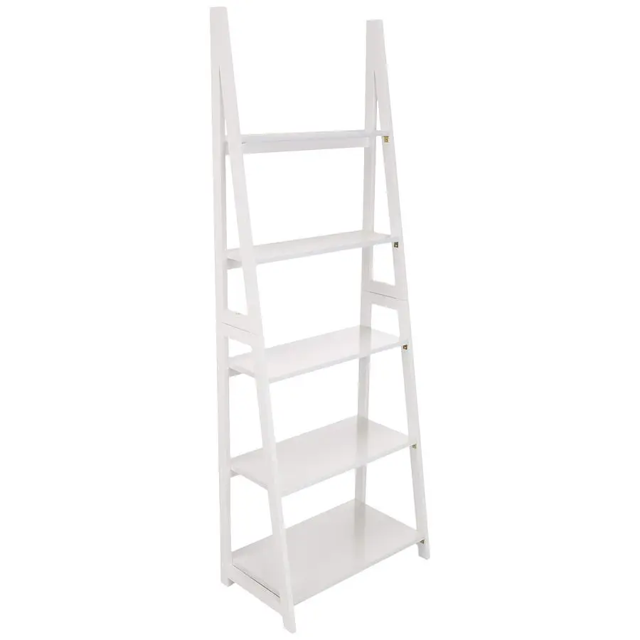 Amazon Basics Ladder Bookshelf Organizer, 5Tier, Solid Rubberwood Frame, White Finish, 14D x 24.8W x 70.1H in
Amazon Basics Ladder Bookshelf Organizer, 5Tier, Solid Rubberwood Frame, White Finish, 14D x 24.8W x 70.1H in