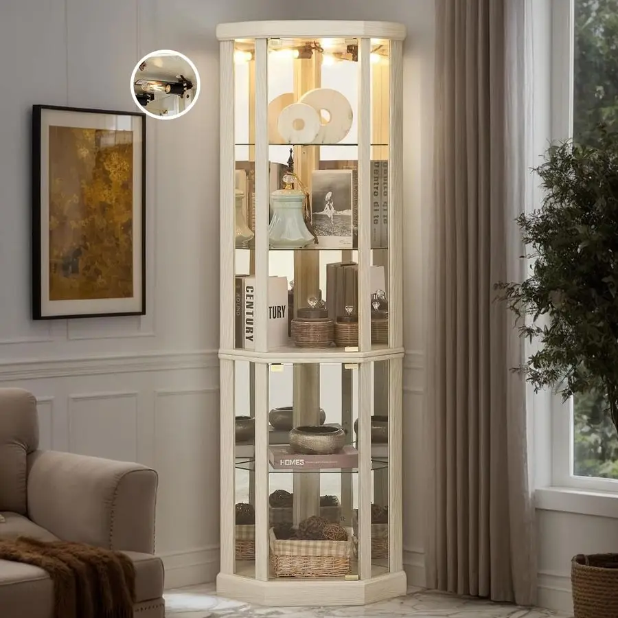 Curio Cabinet, 70 H Lighted Glass Display Cage with Tempered Glass Doors and 5 Adjustable Shelves, Light Bulb Inclued, Wine Bar
Curio Cabinet, 70 H Lighted Glass Display Cage with Tempered Glass Doors and 5 Adjustable Shelves, Light Bulb Inclued, Wine Bar