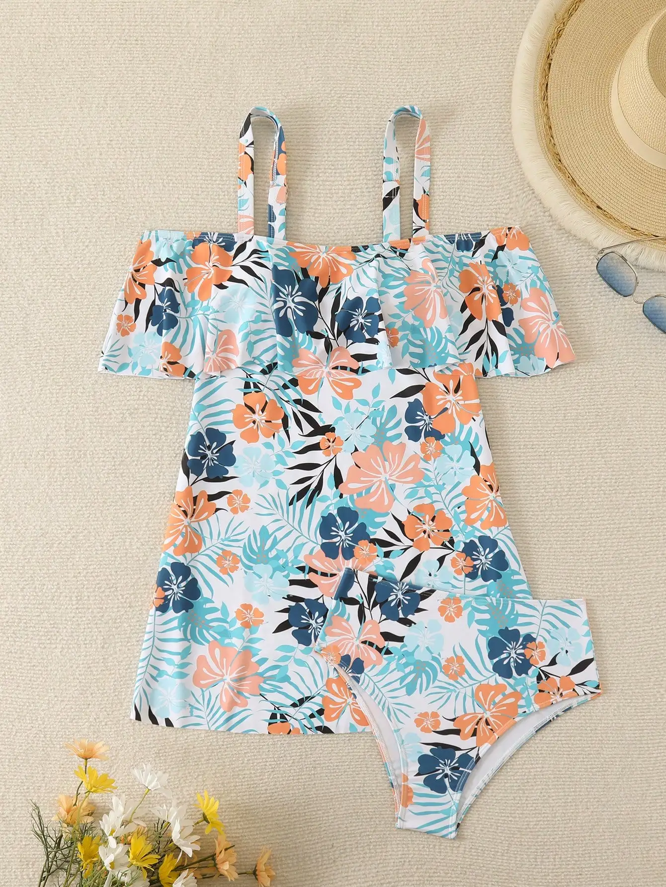 Women Floral Off Shoulder Ruffle Swim Skirt Set Beach Cover Up
Women Floral Off Shoulder Ruffle Swim Skirt Set Beach Cover Up