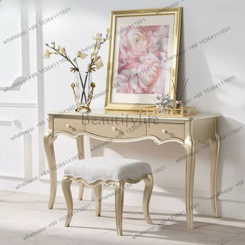 French light luxury dresser bedroom princess style makeup table solid wood storage cabinet integrated
French light luxury dresser bedroom princess style makeup table solid wood storage cabinet integrated