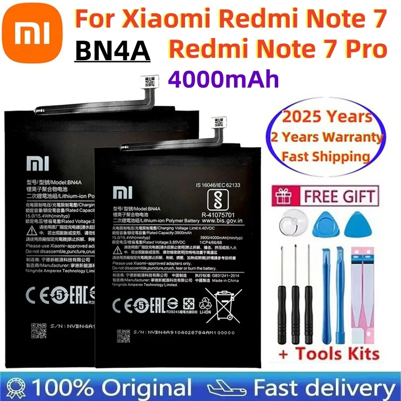 100% Original 4000mAh BN4A High Quality Phone Replacement Battery For Xiaomi Redmi Note7 Note 7 Pro M1901F7C Genuine Batteries
100% Original 4000mAh BN4A High Quality Phone Replacement Battery For Xiaomi Redmi Note7 Note 7 Pro M1901F7C Genuine Batteries