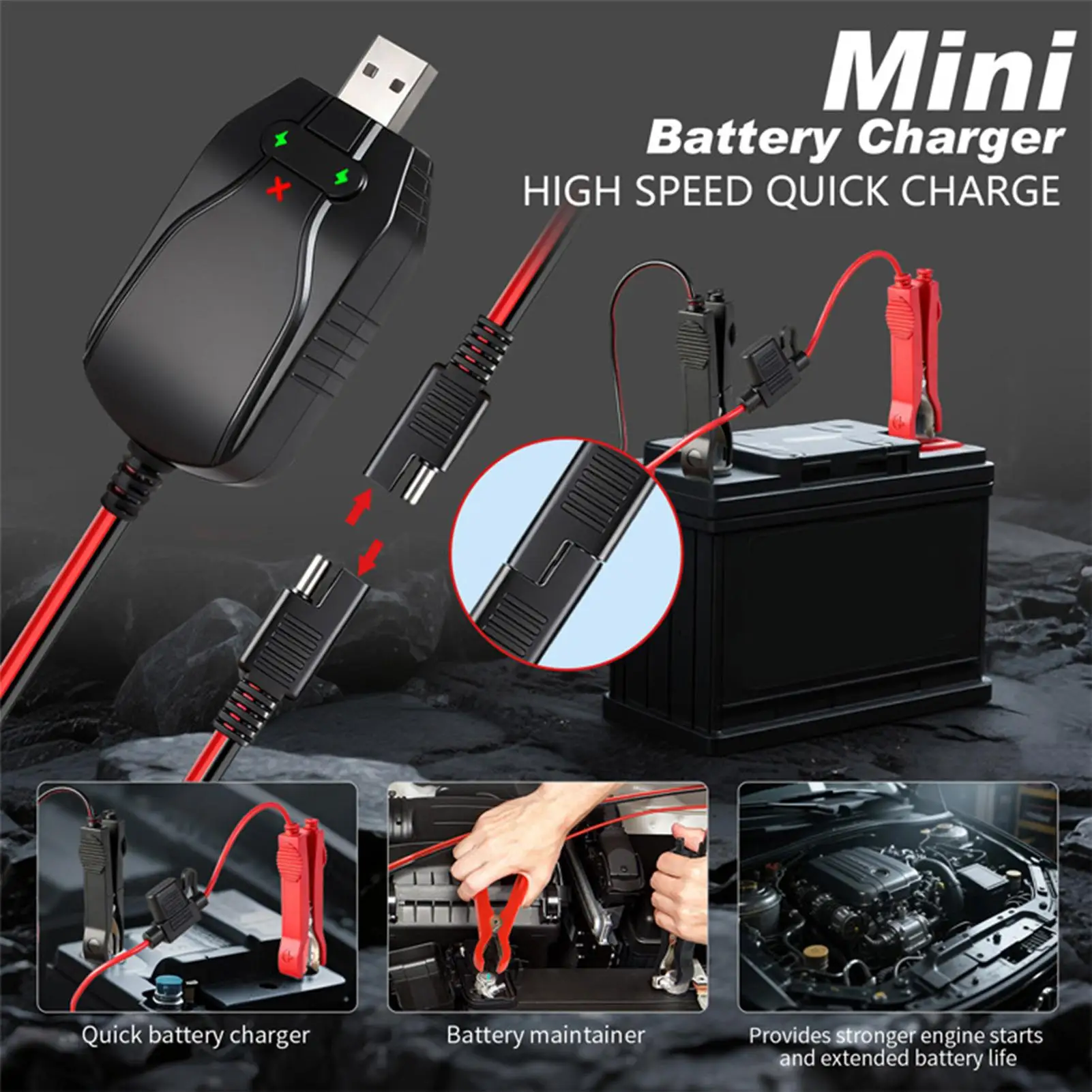 Battery Charger For Motorcycle 12v Portable Smart USB Charging Motorcycle Smart Battery Charger For Outdoor Car Marine Boat
Battery Charger For Motorcycle 12v Portable Smart USB Charging Motorcycle Smart Battery Charger For Outdoor Car Marine Boat