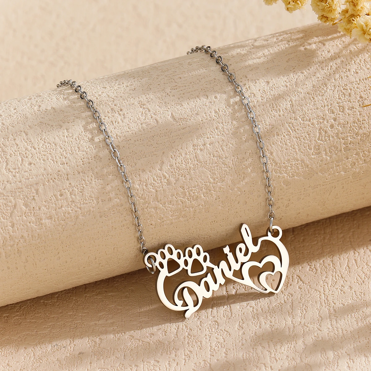 Customized Name Necklace Stainless Steel Personalized Letter Infinite Symbols Dog paw prints Necklaces Jewelry For Friends Gift
Customized Name Necklace Stainless Steel Personalized Letter Infinite Symbols Dog paw prints Necklaces Jewelry For Friends Gift