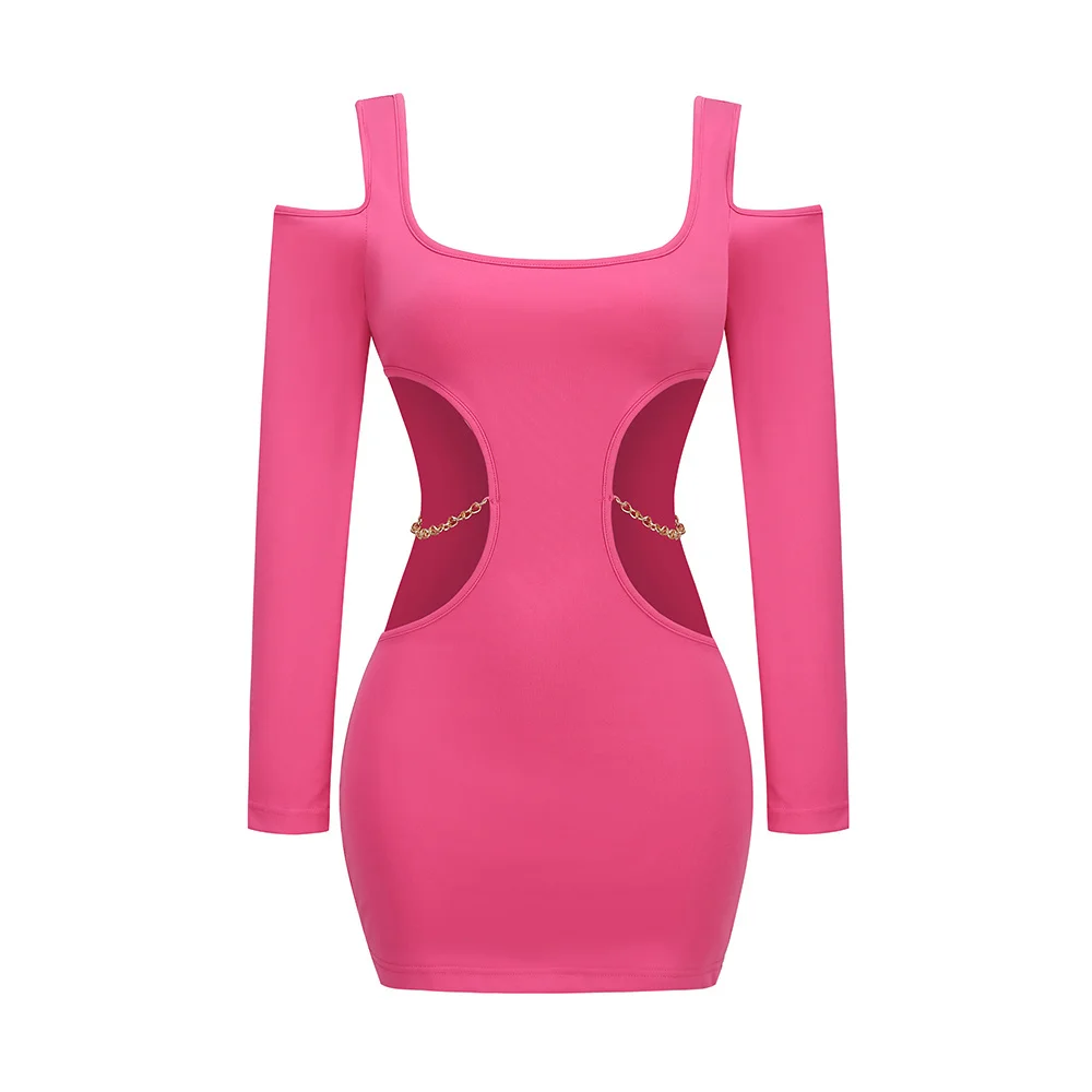 Fashionable Women's Autumn & Winter Solid Color Dress Sexy Bodycon Hollow Out Lace-up Long Sleeve Backless Mini Dress Clubwear
Fashionable Women's Autumn & Winter Solid Color Dress Sexy Bodycon Hollow Out Lace-up Long Sleeve Backless Mini Dress Clubwear